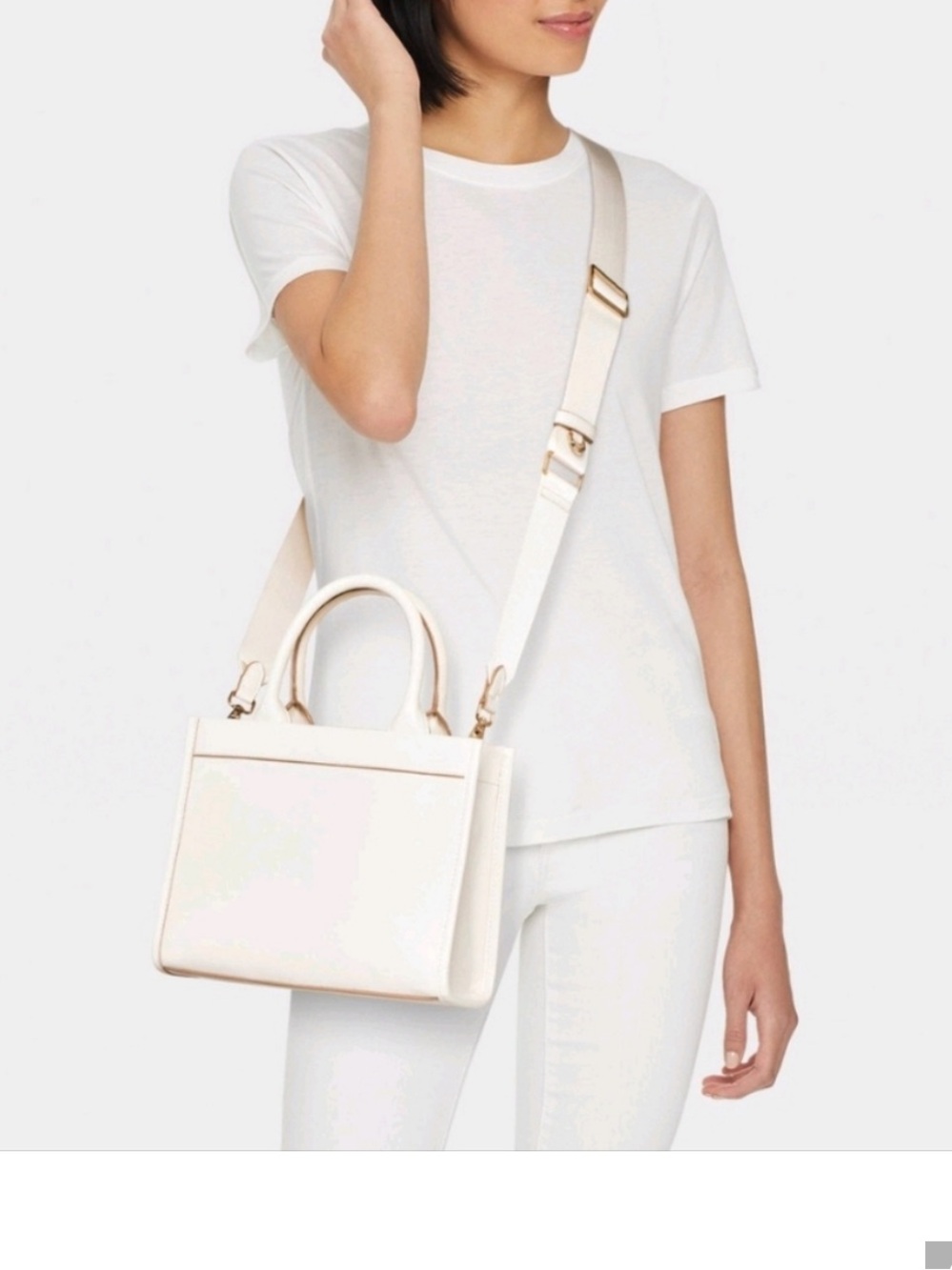 A New Day Cream Structured Tote Bag with Removable Strap